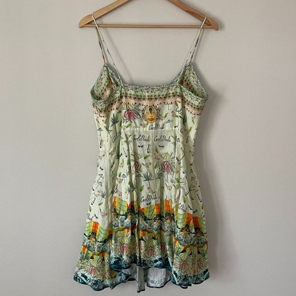 🌸HOST PICK🌸 CAMILLA Short Dress With Tie Front Sundowners M AU 12 Linen Summer - Picture 3 of 13